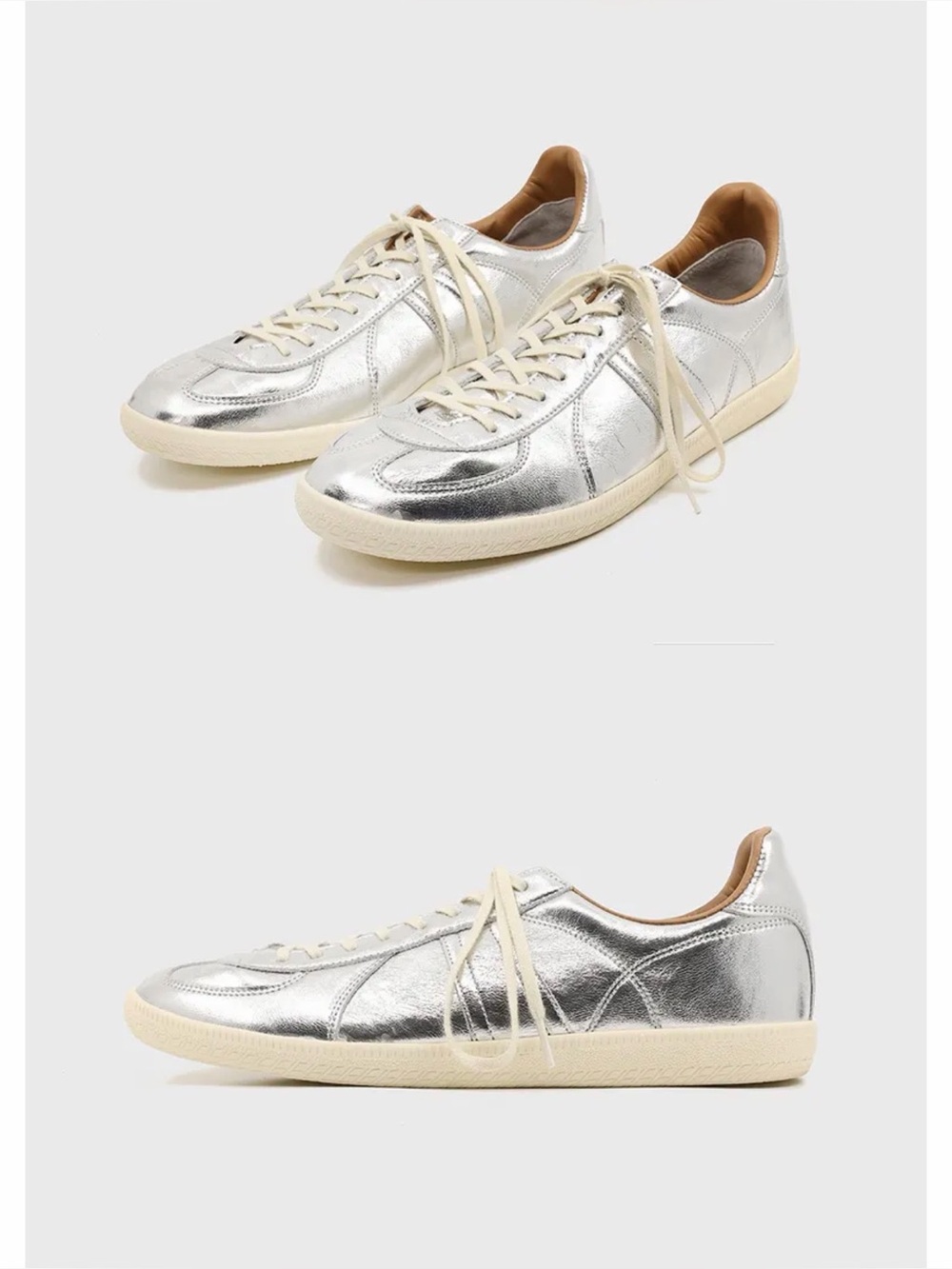 YASE Grima 8-Hole German Army Sneakers Silver Unisex Mens 7 / Womens 8